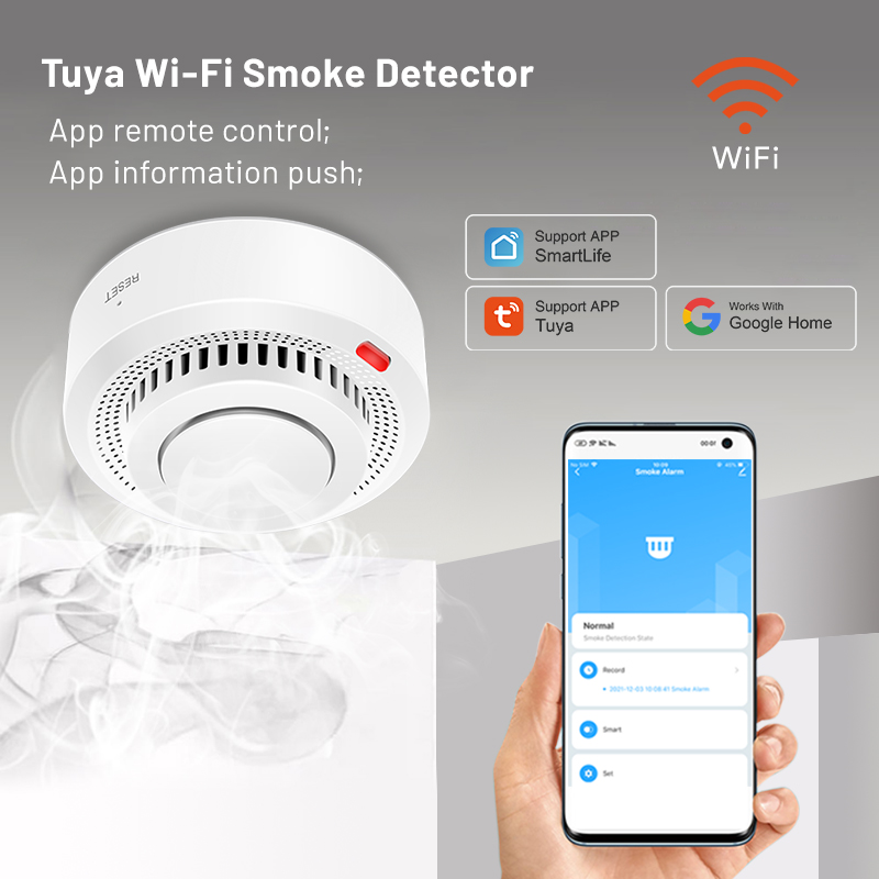 Tuya Smart WiFi Smoke Sensor F - đánh giá và giá Smoke Detector Interconnected